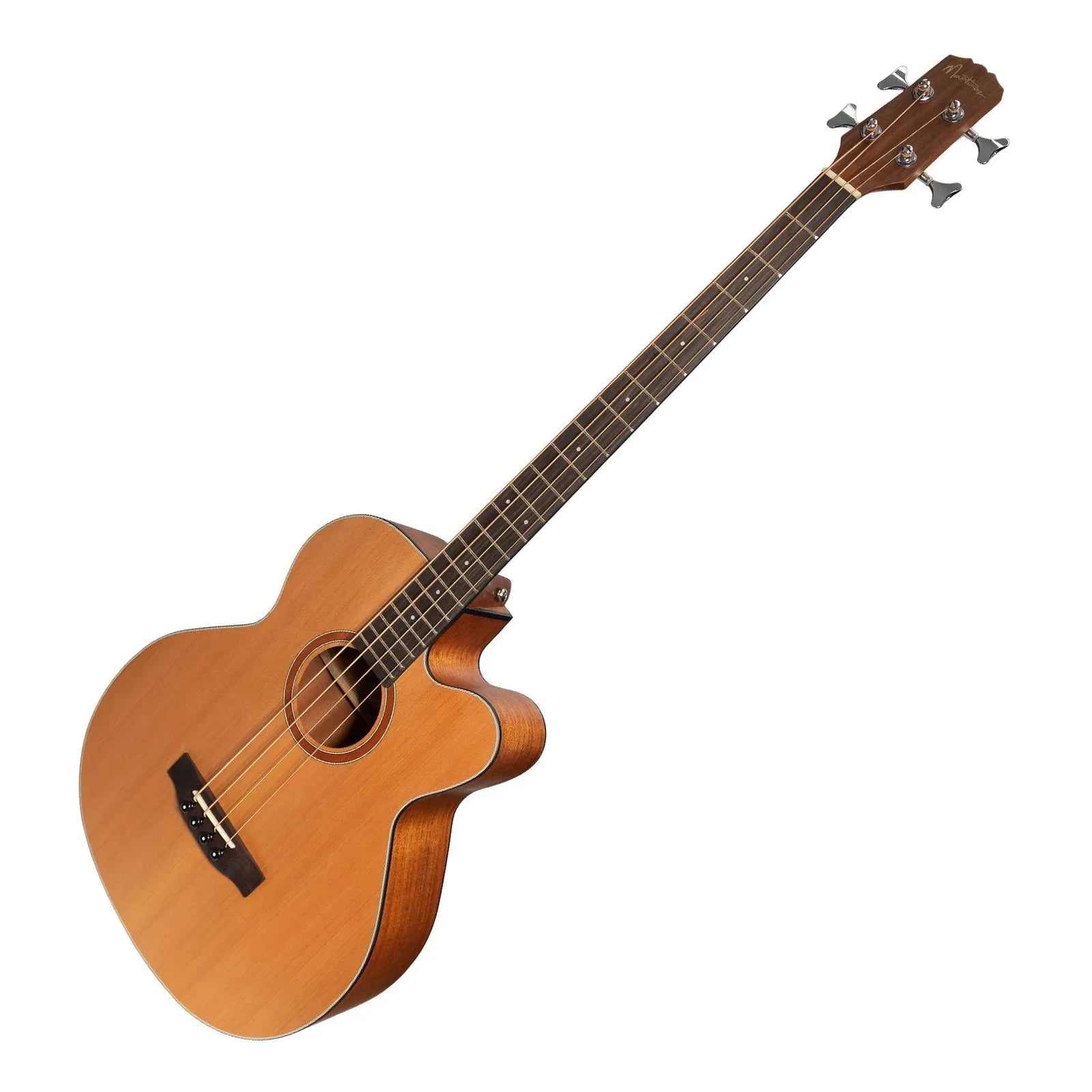 Martinez MNBC-15S-COP Natural Series Solid Cedar Top Acoustic-Electric Cutaway Bass Guitar — view 3
