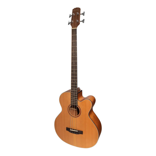 Martinez MNBC-15S-COP Natural Series Solid Cedar Top Acoustic-Electric Cutaway Bass Guitar