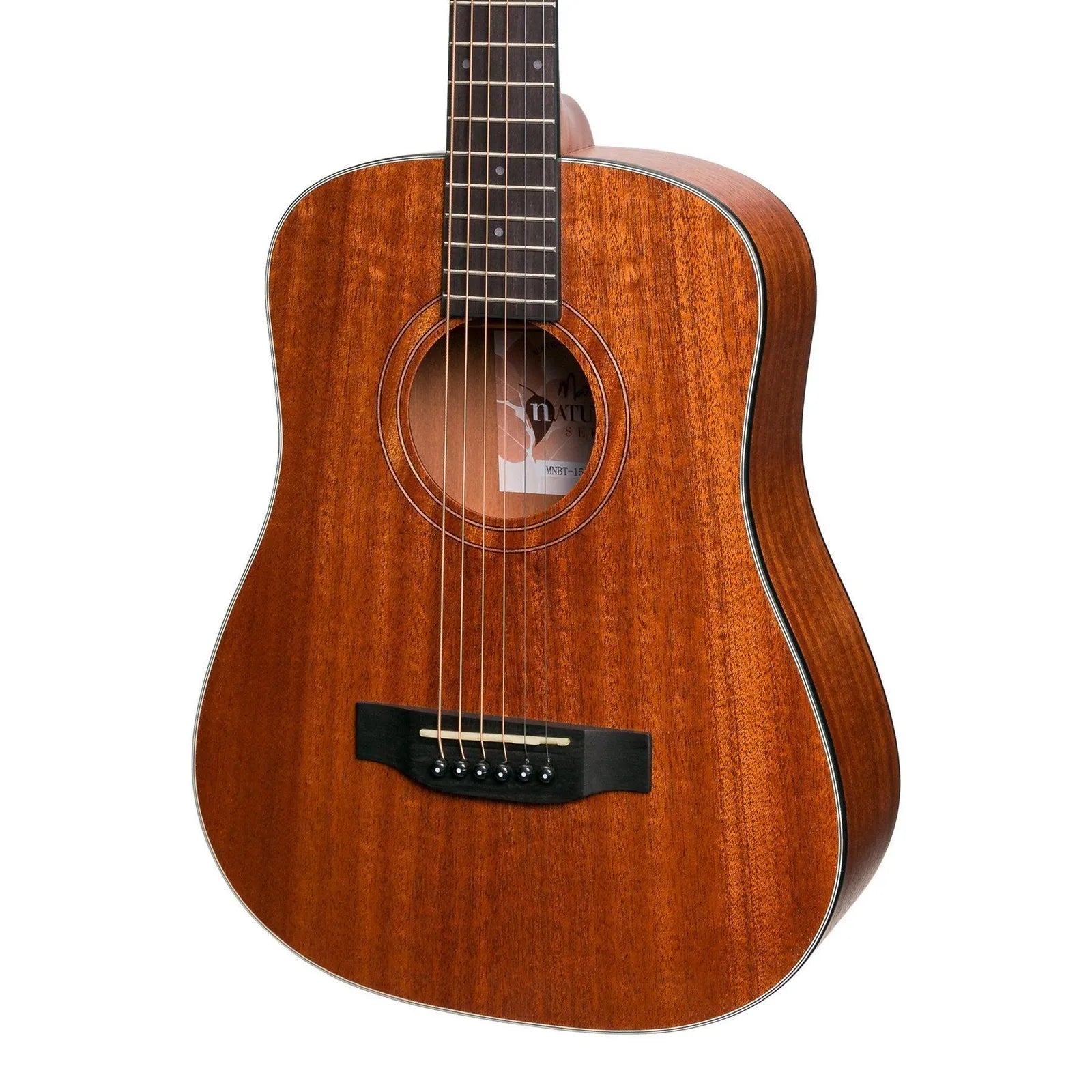 Martinez MNBT-15-MOP Natural Series Mahogany Top Acoustic-Electric Babe Traveller Guitar Open Pore — view 4