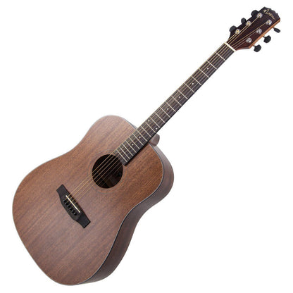 Martinez MND-15-MOP Natural Series Mahogany Top Dreadnought Acoustic Guitar Open Pore — view 3