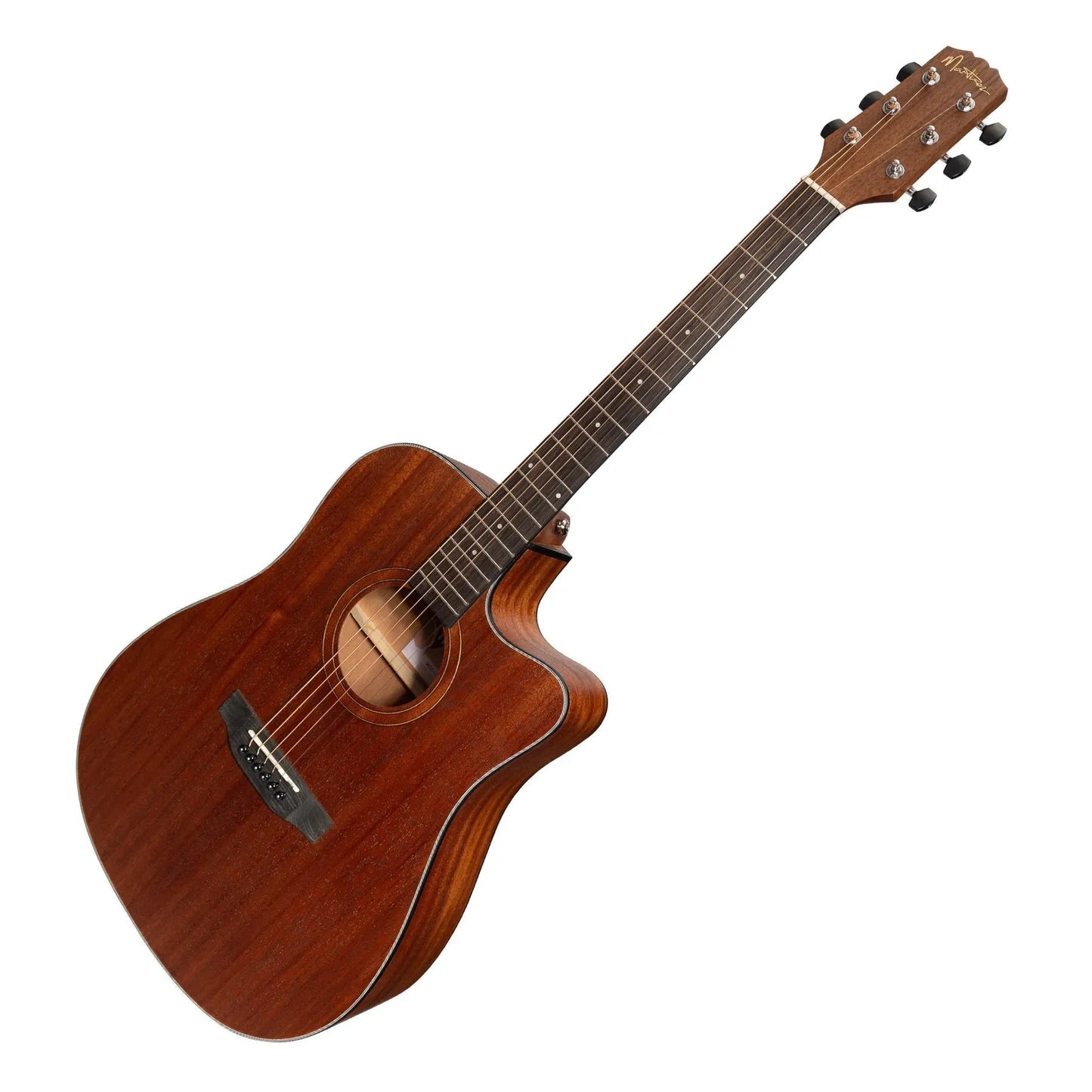 Martinez MNDC-15 Mahogany Top Acoustic-Electric Dreadnought Cutaway Guitar Open Pore Natural — view 3