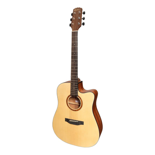 Martinez MNDC-15 Natural Series Spruce Top Acoustic-Electric Dreadnought Cutaway Guitar Open Pore