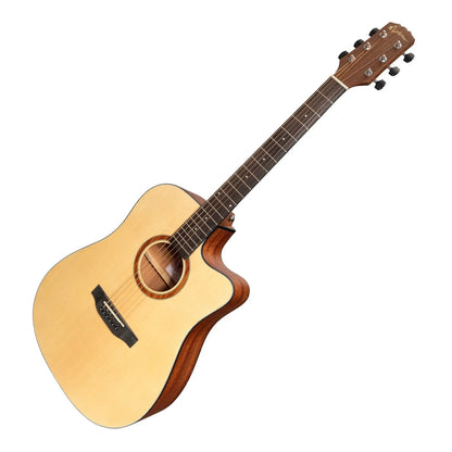 Martinez MNDC-15 Natural Series Spruce Top Acoustic-Electric Dreadnought Cutaway Guitar Open Pore — view 3
