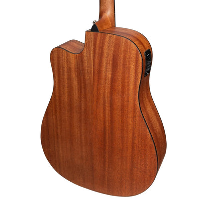 Martinez MNDC-15 Natural Series Spruce Top Acoustic-Electric Dreadnought Cutaway Guitar Open Pore — view 5