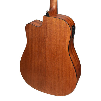 Martinez Natural Series Solid Spruce Top Acoustic-Electric Dreadnought Cutaway Guitar MNDC-15S Open Pore — view 5
