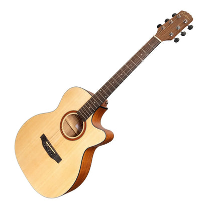 Martinez MNFC-15-SOP Natural Series Spruce Top Acoustic-Electric Small Body Cutaway Guitar Open Pore — view 3