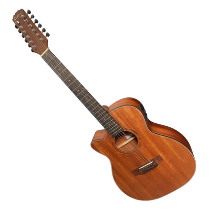 Martinez MNFC-1512L-MOP Natural Series Left Handed Mahogany Top 12-String Acoustic-Electric Small Body Cutaway Guitar — view 3