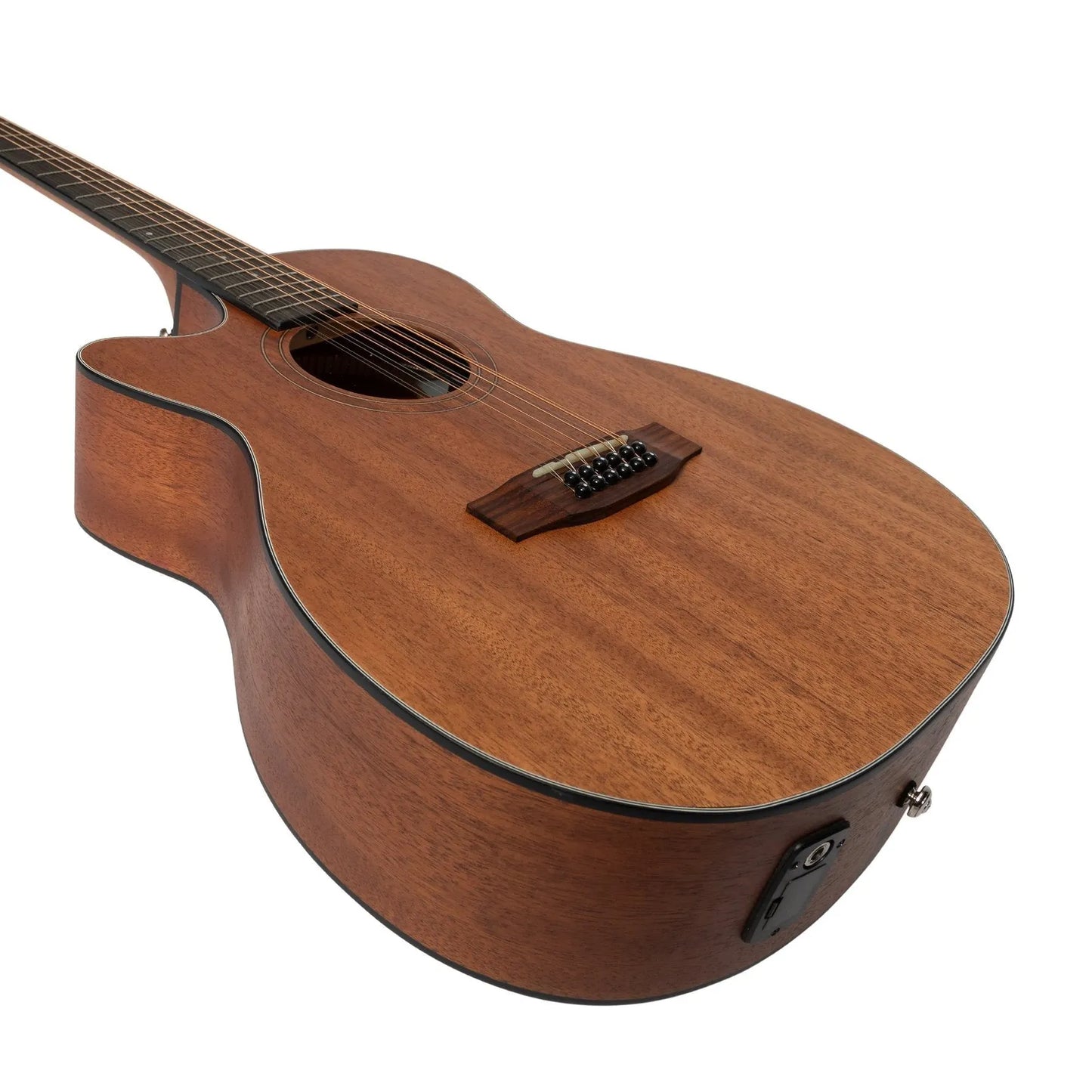 Martinez MNFC-1512L-MOP Natural Series Left Handed Mahogany Top 12-String Acoustic-Electric Small Body Cutaway Guitar — view 6