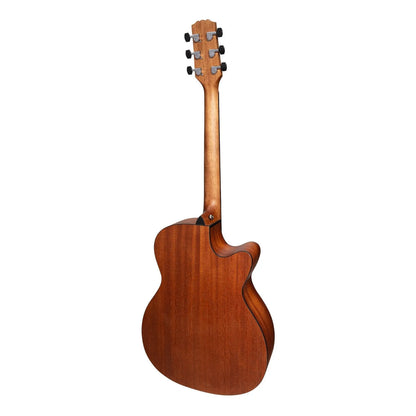 Martinez Natural Series Left Handed Solid Mahogany Top Acoustic-Electric Small Body Cutaway Guitar MNFC-15SL-MOP — view 2