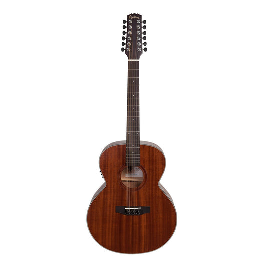 Martinez 'Natural Series' Mahogany Top 12-String Acoustic-Electric Jumbo Guitar (Open Pore)