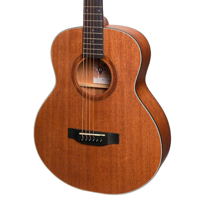 Martinez MNS-15-MOP Natural Series Mahogany Top Acoustic-Electric Mini Guitar, Open Pore Finish, 24.5" Scale, Right-Handed, 6 Strings — view 4
