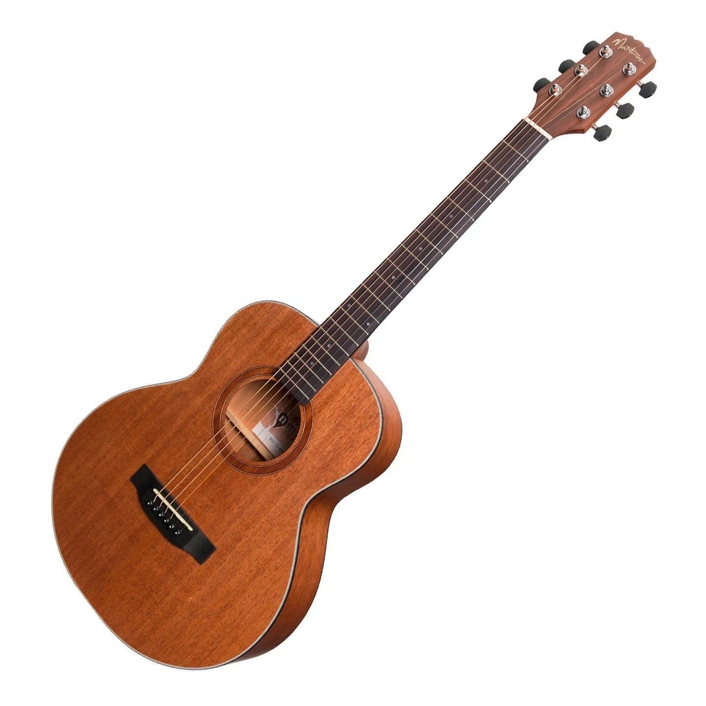 Martinez MNS-15-MOP Natural Series Mahogany Top Acoustic-Electric Mini Guitar, Open Pore Finish, 24.5" Scale, Right-Handed, 6 Strings — view 3