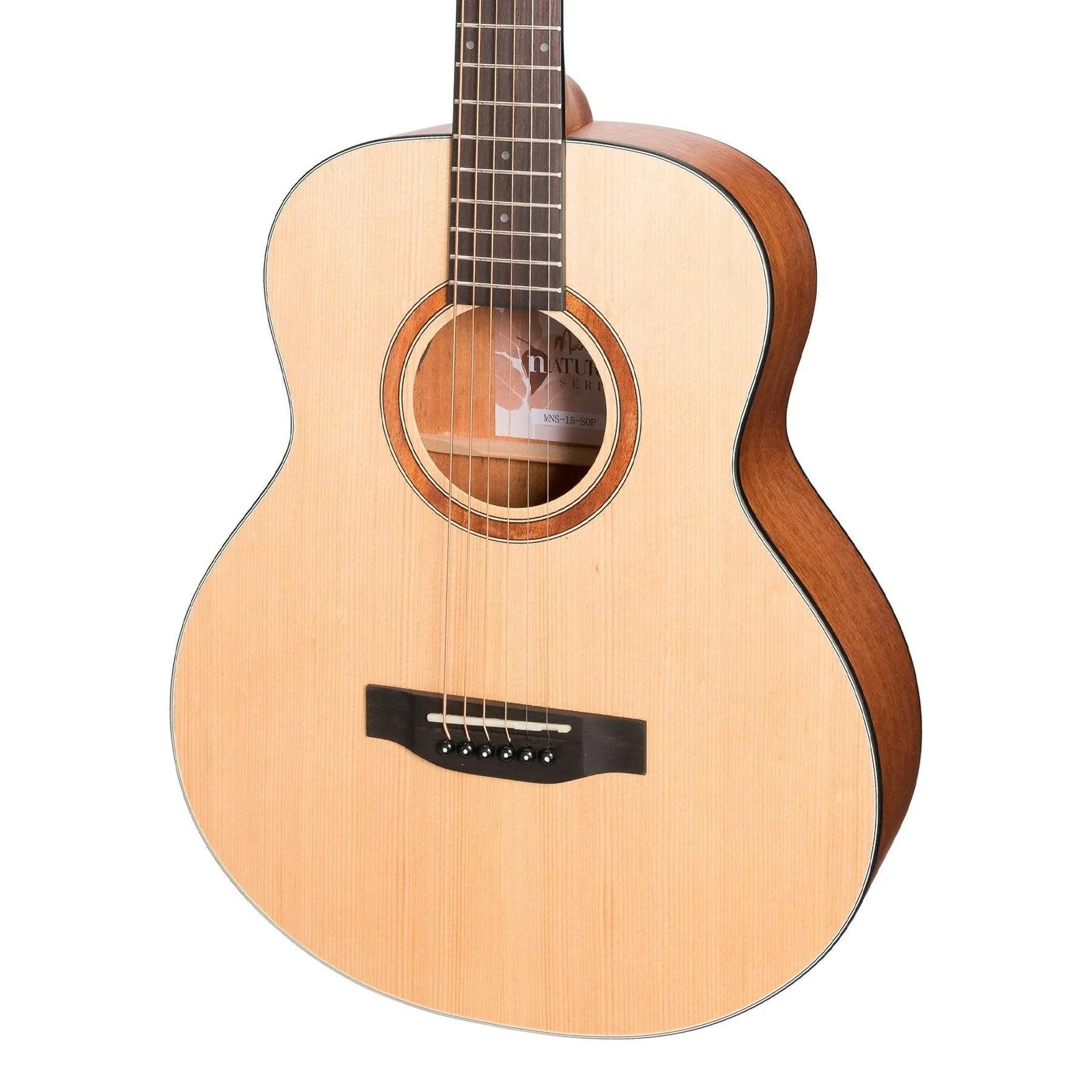 Martinez MNS-15-SOP Natural Series Spruce Top Acoustic-Electric Mini Guitar Open Pore — view 4