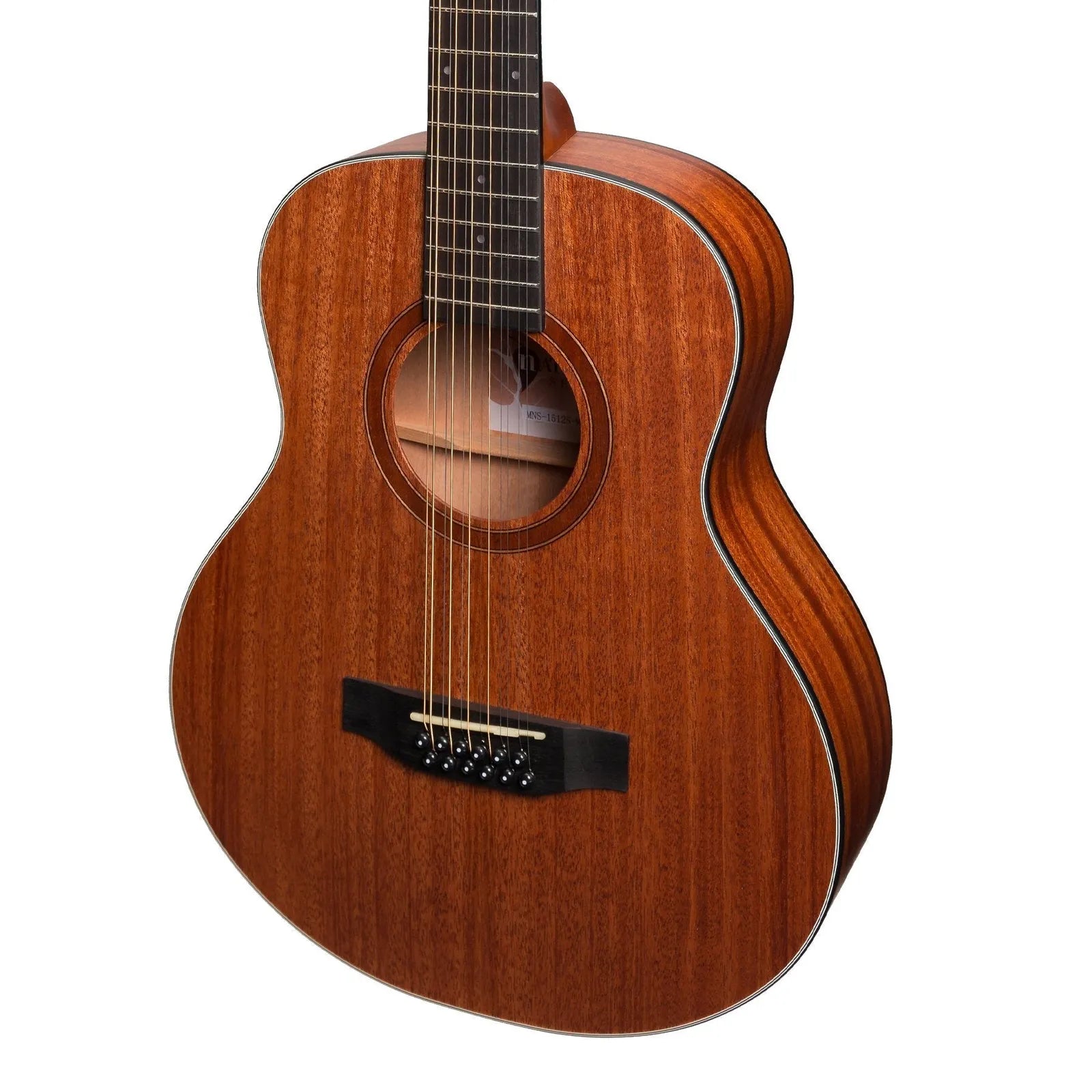 Martinez MNS-1512-MOP Natural Series Mahogany Top 12-String Acoustic-Electric Mini Guitar — view 4