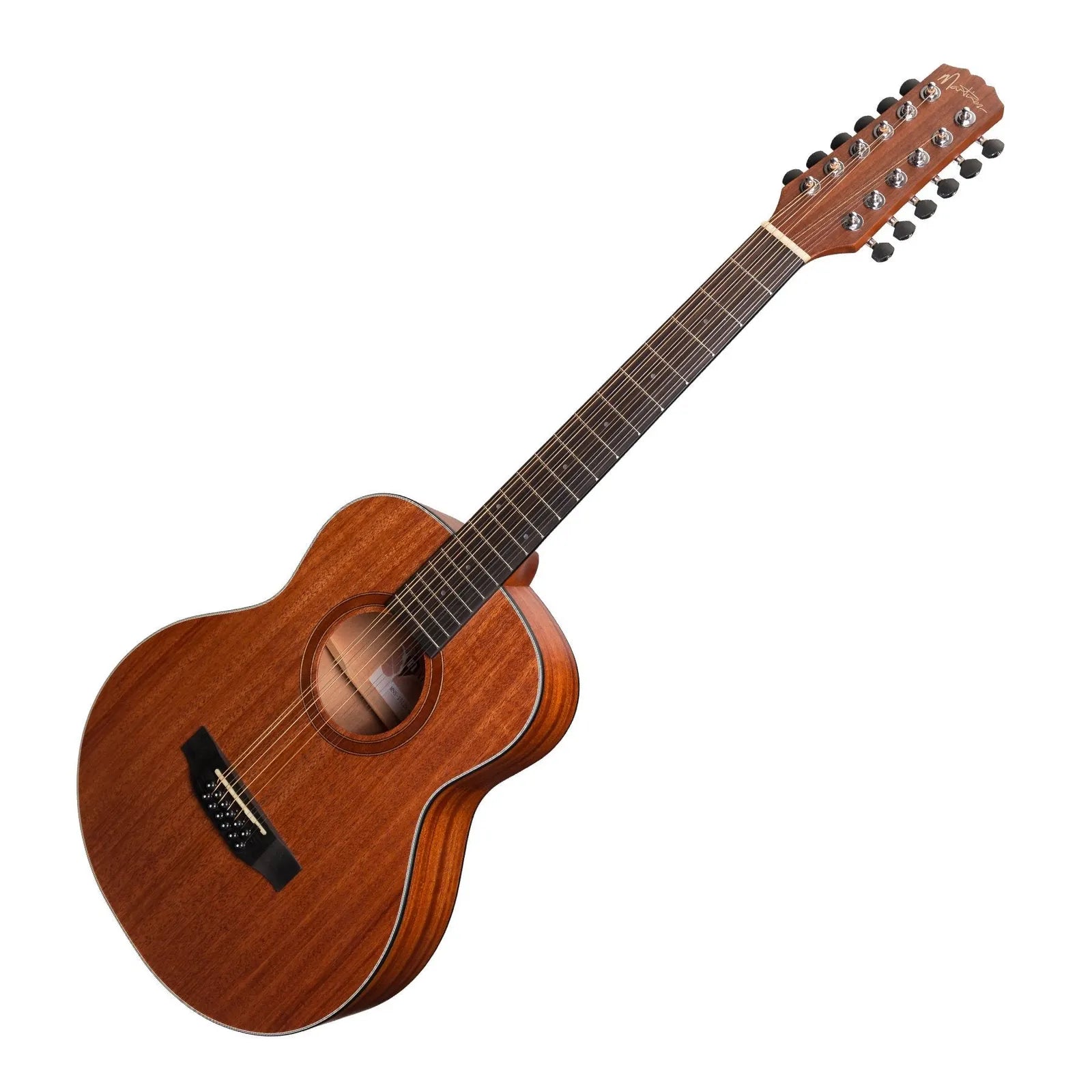 Martinez MNS-1512-MOP Natural Series Mahogany Top 12-String Acoustic-Electric Mini Guitar — view 3