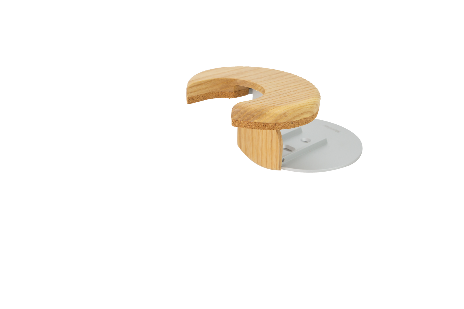 Monday Simply Aesthetic Guitar Hanger - Fluid White, Wall-Mounted, Aluminium & Polished Wood, Minimalist Design, Guitar-Safe Contact Points