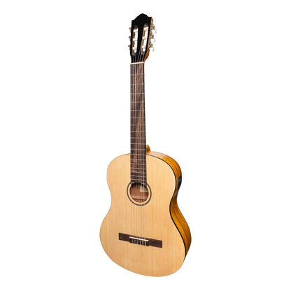 Martinez Left Handed Full Size Student Classical Guitar Pack with Built In Tuner - Spruce/Koa — view 2