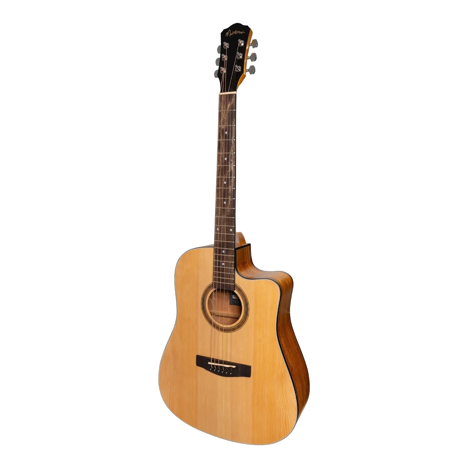 Martinez '41 Series' Dreadnought Cutaway Acoustic-Electric Guitar Pack Natural Satin — view 2