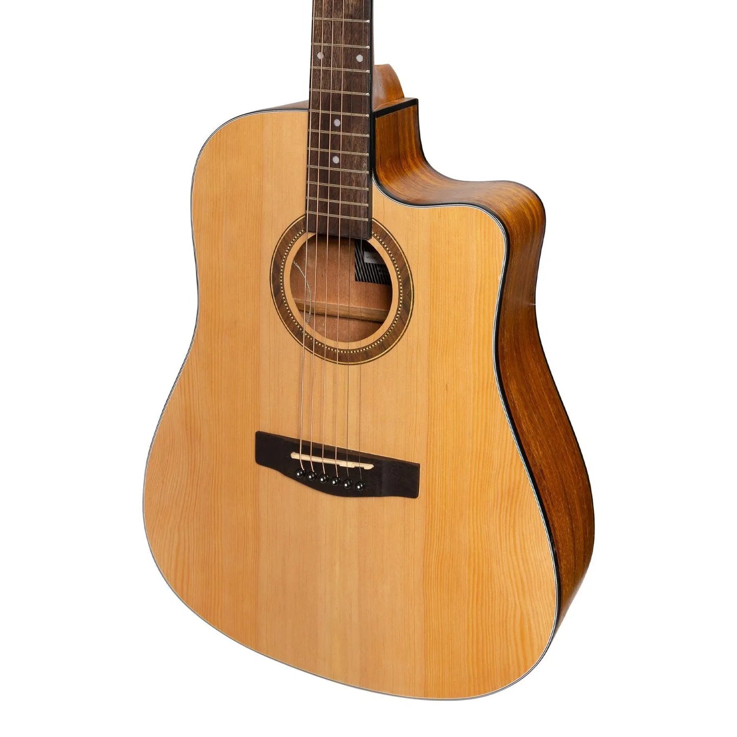 Martinez '41 Series' Dreadnought Cutaway Acoustic-Electric Guitar Pack Natural Satin — view 4