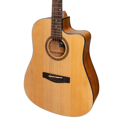 Martinez '41 Series' Dreadnought Cutaway Acoustic-Electric Guitar Pack Natural Satin — view 4