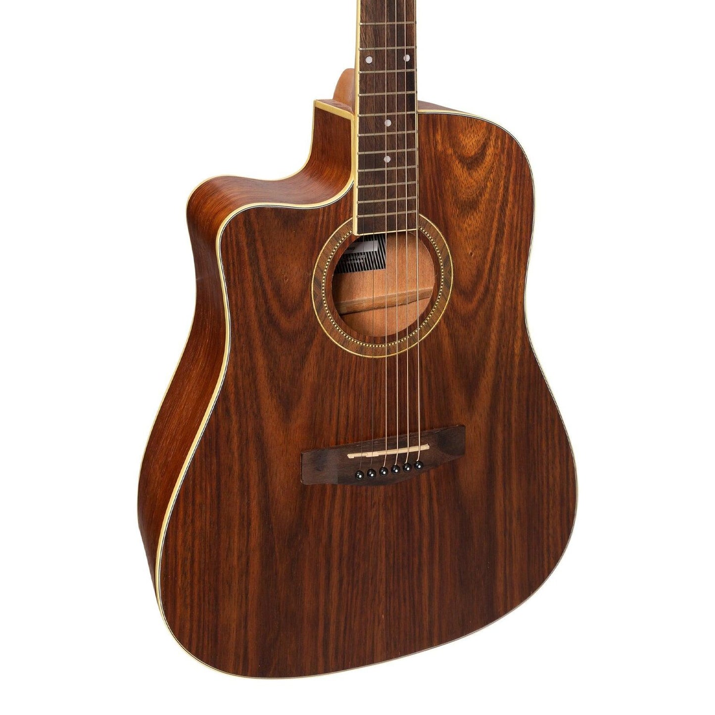 Martinez Left Hand '41 Series' Dreadnought Cutaway Acoustic-Electric Guitar Pack with Gig Bag, Tuner, and Accessories - Rosewood — view 4