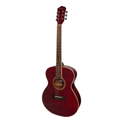 Martinez '41 Series' Folk Size Acoustic Guitar Pack - Red, Includes Gig Bag, Tuner, Picks, Strap, 6 Strings, Small Body, Right Handed — view 2