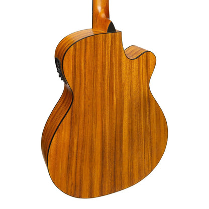 Martinez Left-Handed '41 Series' Folk Size Cutaway Acoustic-Electric Guitar Pack (Spruce/Koa) — view 5