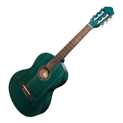 Martinez Slim Jim 3/4 Size Student Classical Guitar Pack with Built-In Tuner, Teal Green — view 4
