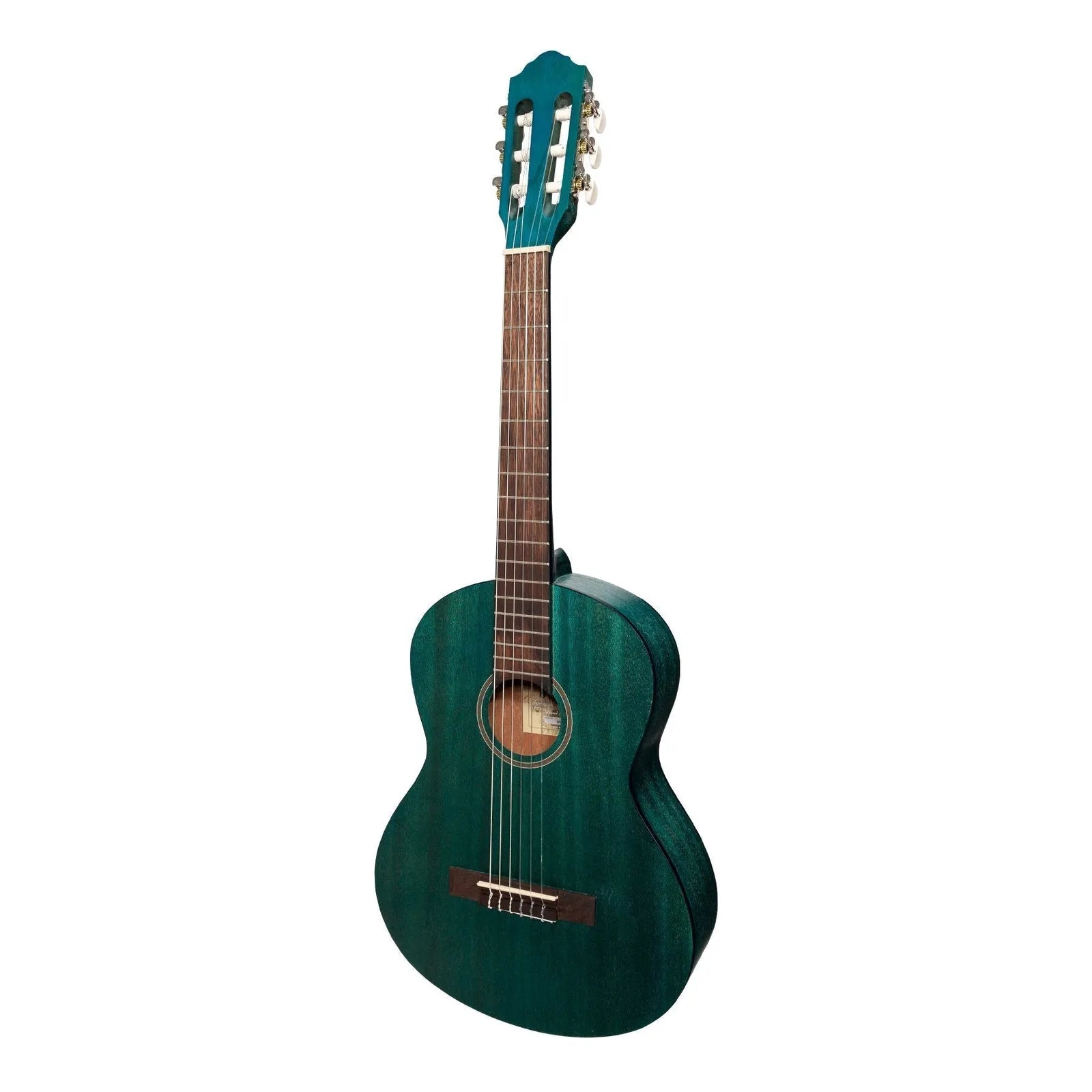 Martinez Slim Jim 3/4 Size Student Classical Guitar Pack with Built-In Tuner, Teal Green — view 2