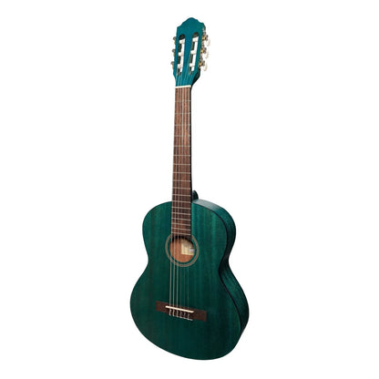Martinez Slim Jim 3/4 Size Student Classical Guitar Pack with Built-In Tuner, Teal Green — view 2