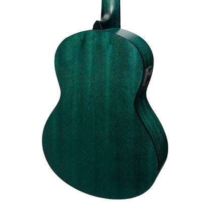 Martinez Slim Jim 3/4 Size Student Classical Guitar Pack with Built-In Tuner, Teal Green — view 6