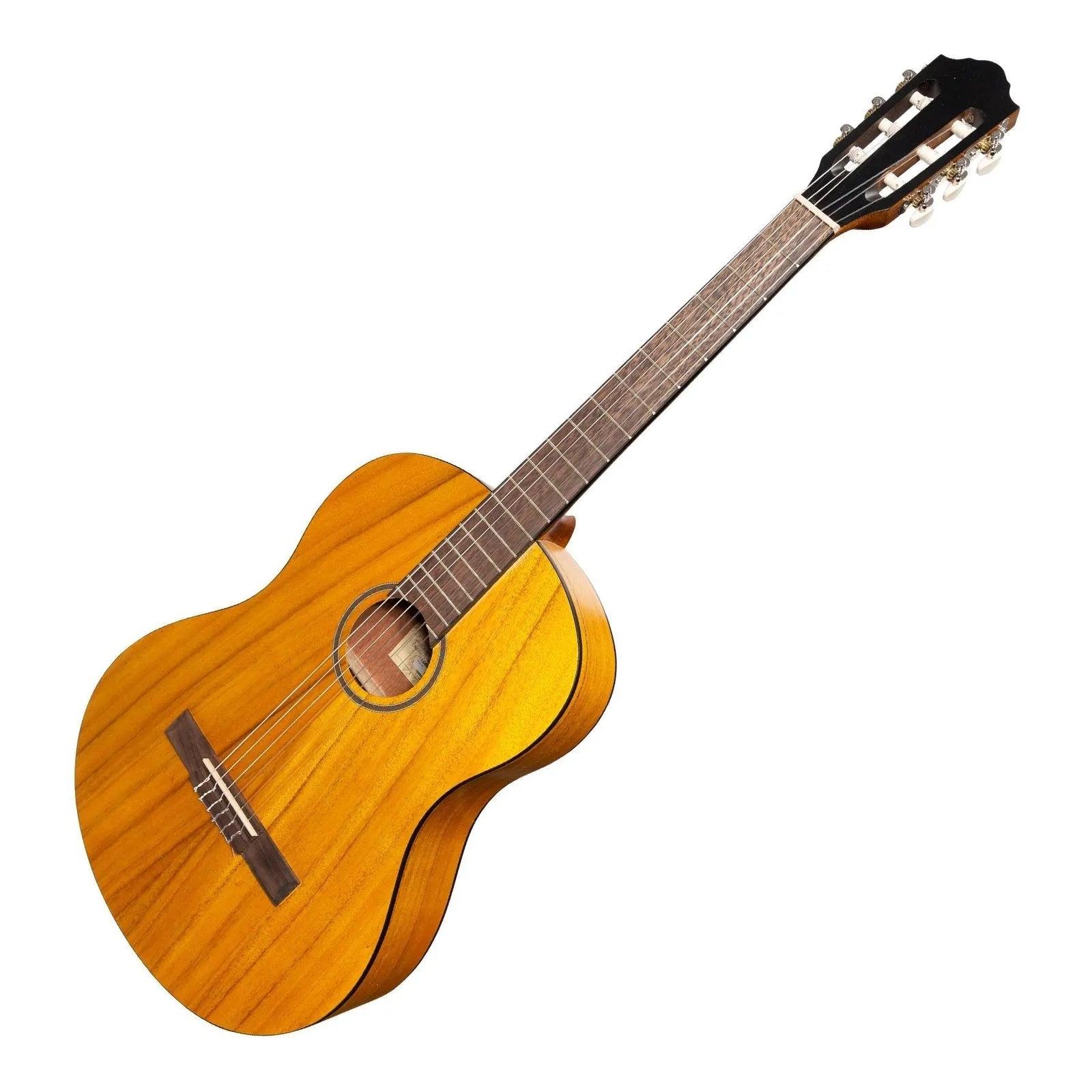 Martinez Slim Jim Full Size Student Classical Guitar Pack with Built In Tuner Koa — view 4