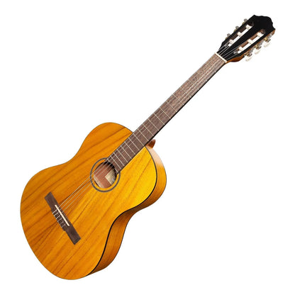 Martinez Slim Jim Full Size Student Classical Guitar Pack with Built In Tuner Koa — view 4