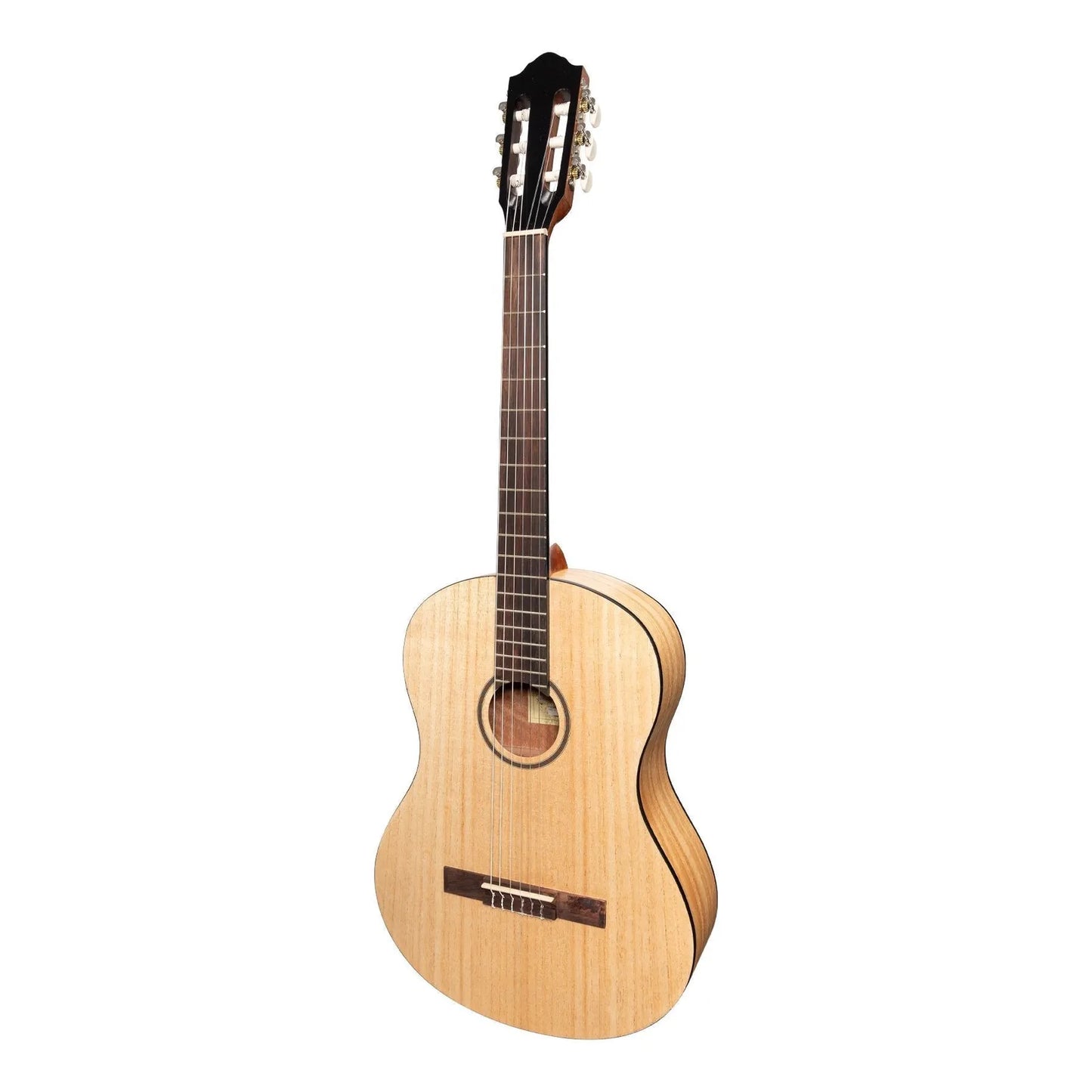 Martinez Slim Jim Full Size Student Classical Guitar Pack with Built-In Tuner, Mindi-Wood, MP-SJ44T-MWD, Natural Satin, Includes Gig Bag, Strap, Picks — view 2