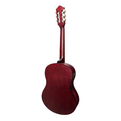 Martinez Slim Jim Full Size Student Classical Guitar Pack with Built In Tuner - Red — view 3