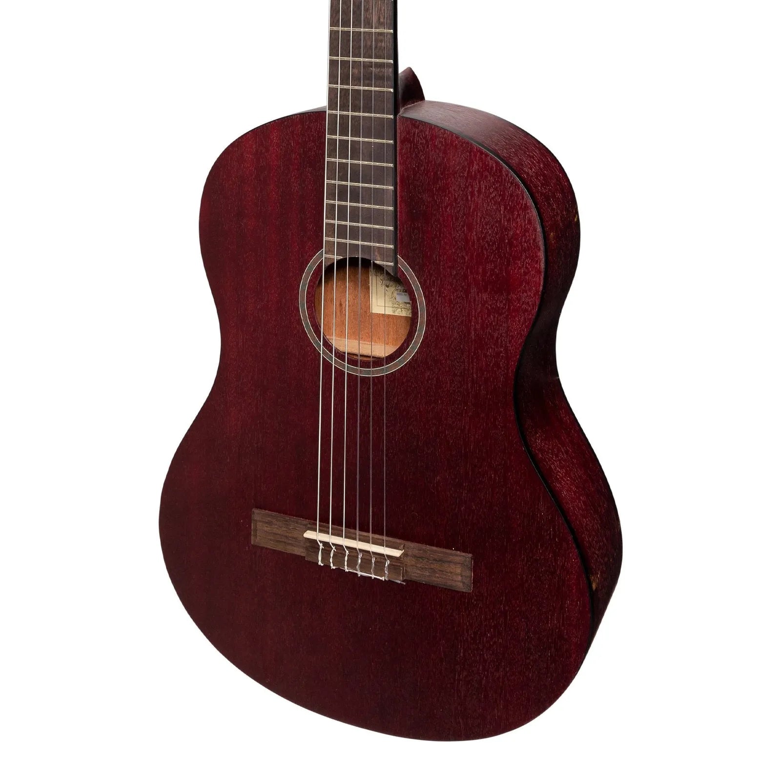 Martinez Slim Jim Full Size Student Classical Guitar Pack with Built In Tuner - Red — view 5