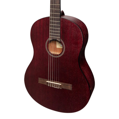 Martinez Slim Jim Full Size Student Classical Guitar Pack with Built In Tuner - Red — view 5