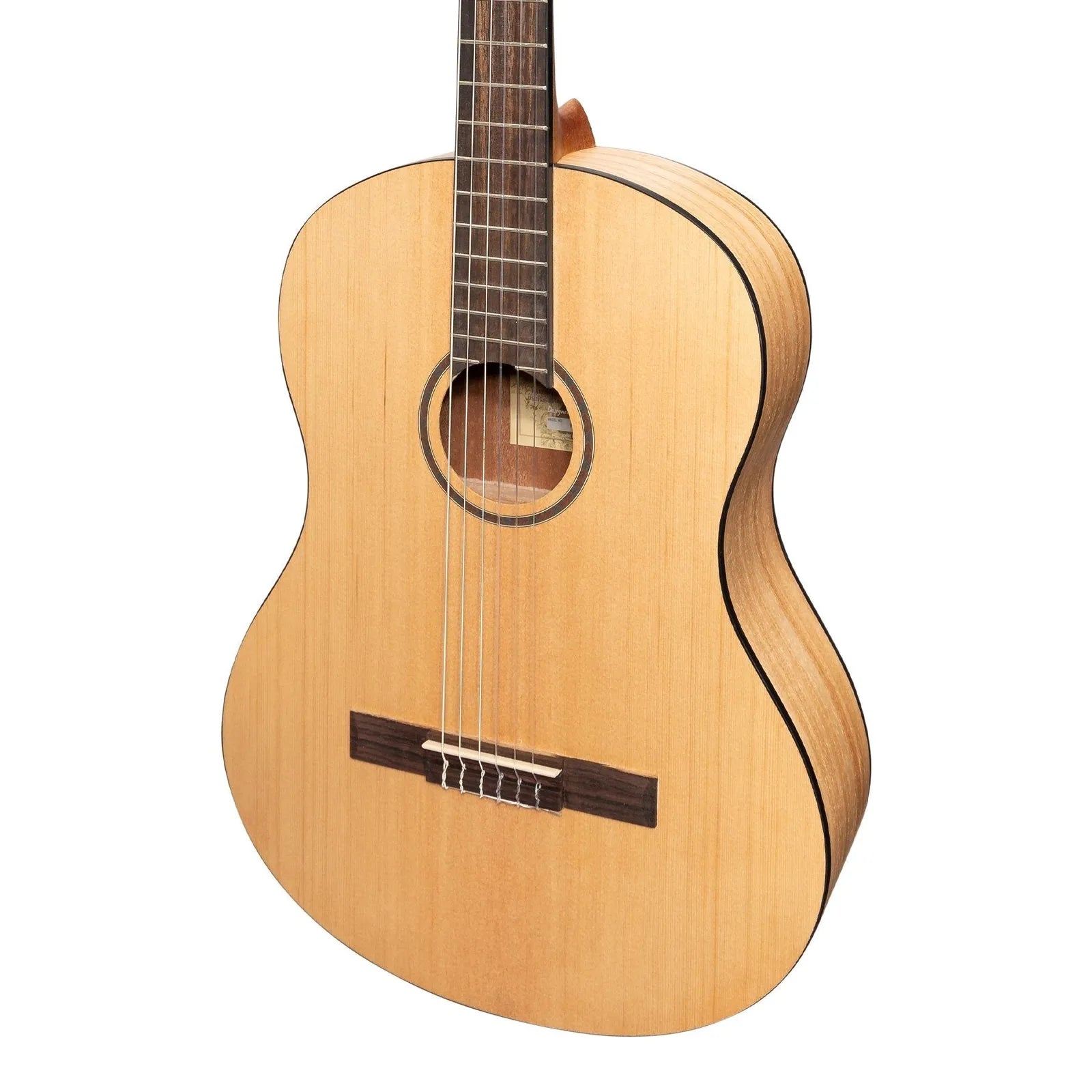 Martinez Slim Jim Full Size Classical Guitar Pack with Built-In Tuner, Natural Satin, MP-SJ44T-SM, Includes Gig Bag, Strap, Picks — view 5