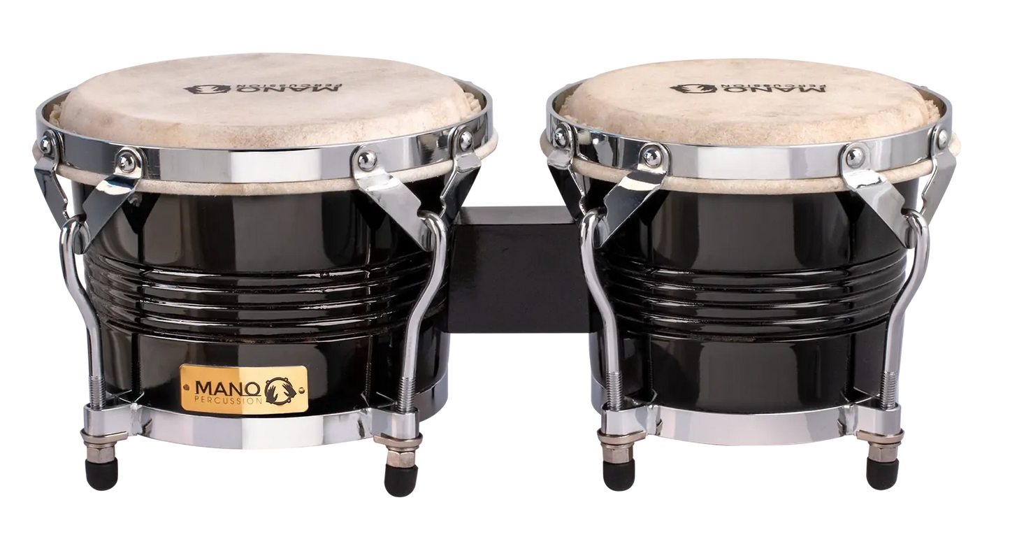 Mano Percussion MP1778BK 7/8 Inch Bongos Natural Skin Black — view 2