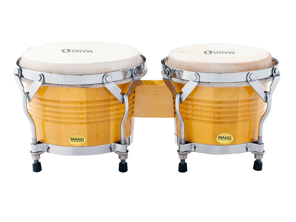 Mano Percussion 7Inch & 8Inch Bongos Natural Brown and Tunable