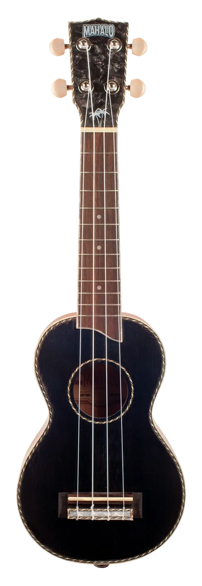 Mahalo Pearl Series Soprano Ukulele - Black with Bag