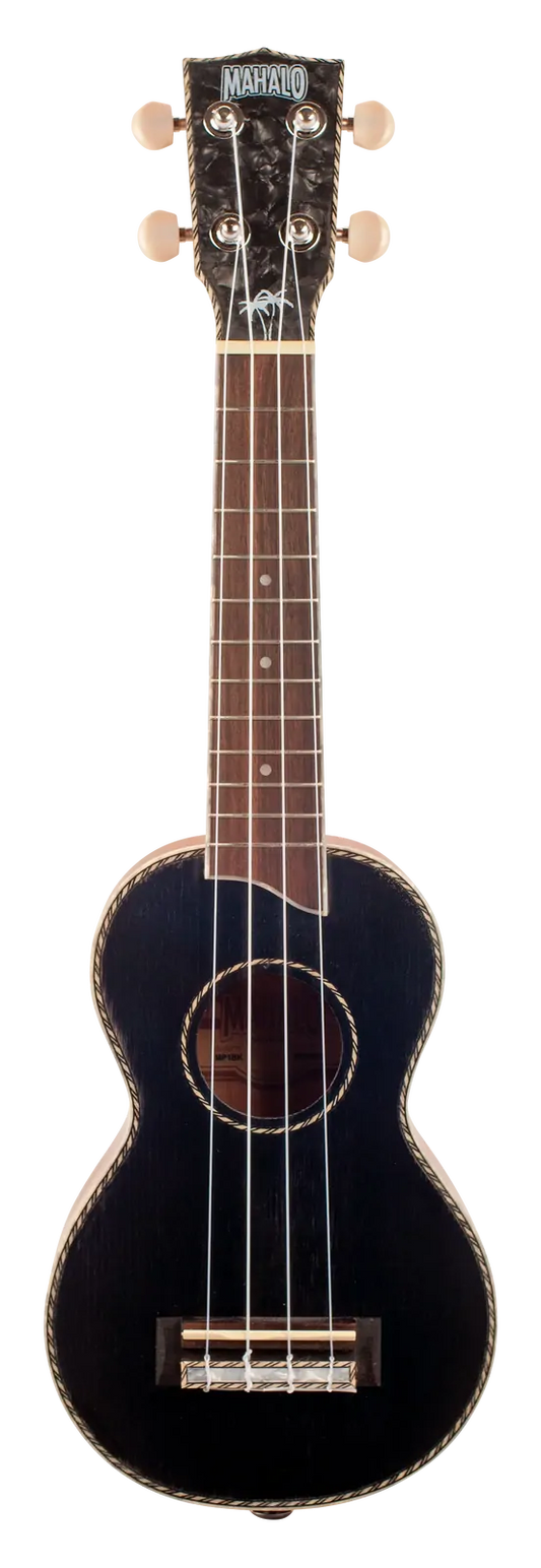 Mahalo Pearl Series Soprano Ukulele - Black with Bag