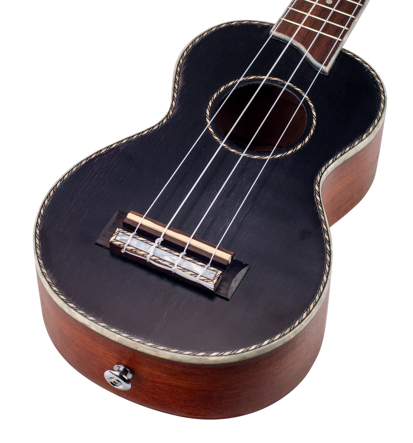 Mahalo Pearl Series Soprano Ukulele - Black with Bag — view 2