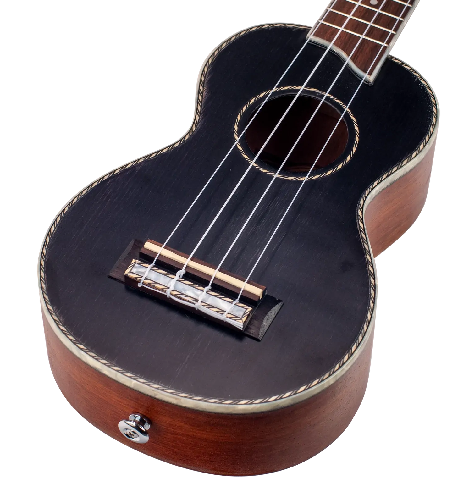 Mahalo Pearl Series Soprano Ukulele - Black with Bag — view 2