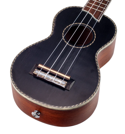 Mahalo Pearl Series Soprano Ukulele - Black with Bag — view 2