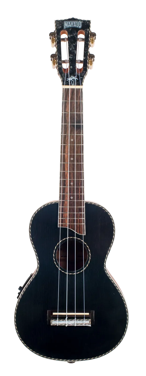 Mahalo Pearl Series Concert Ukulele - Black Solid Top