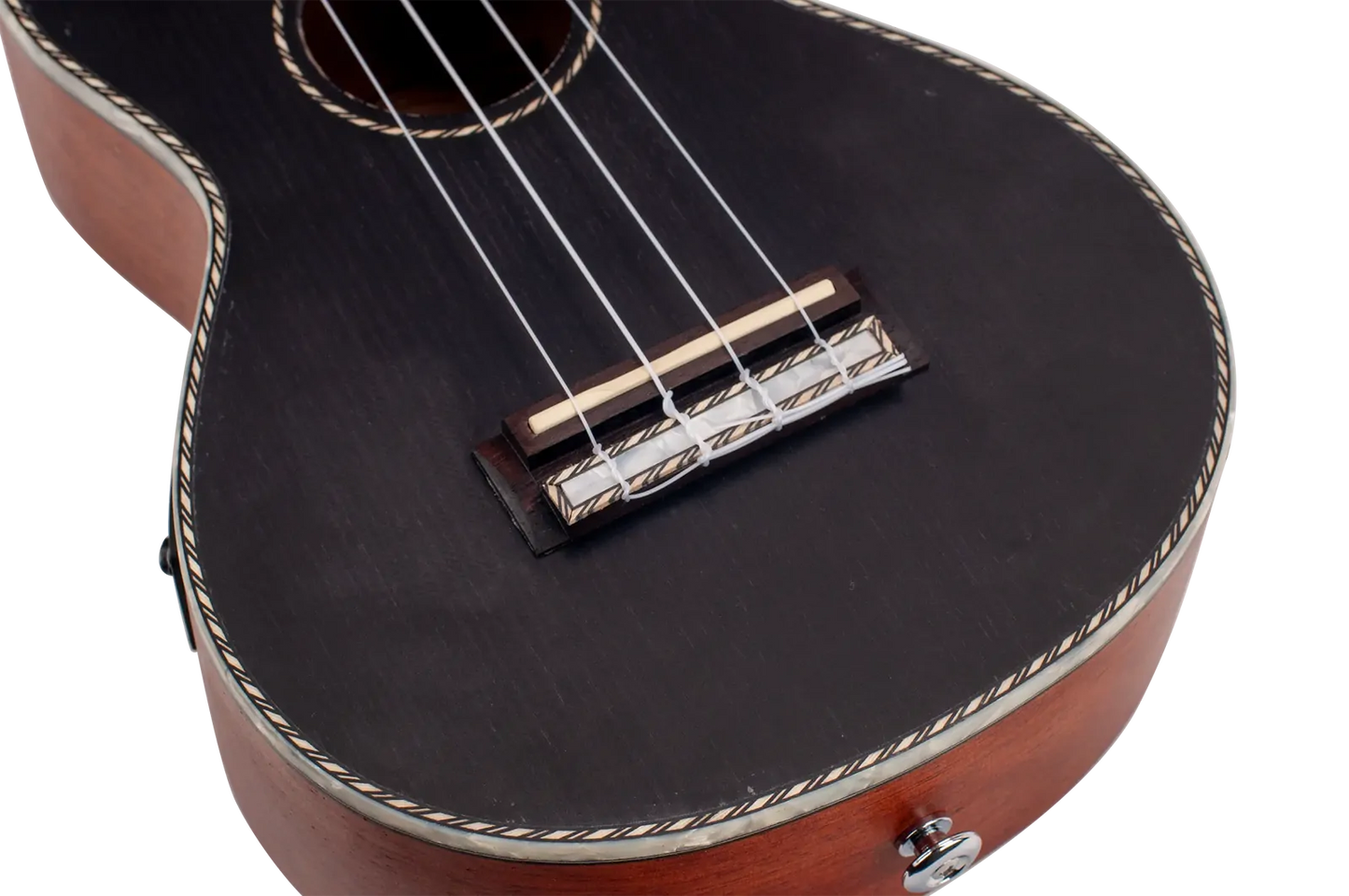 Mahalo Pearl Series Concert Ukulele - Black Solid Top — view 5
