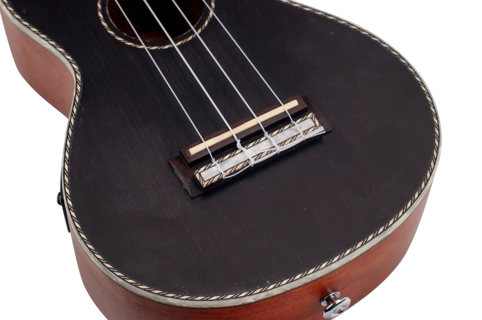 Mahalo Pearl Series Concert Ukulele - Black Solid Top — view 5