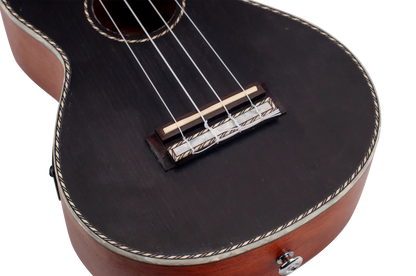 Mahalo Pearl Series Concert Ukulele - Black Solid Top — view 5