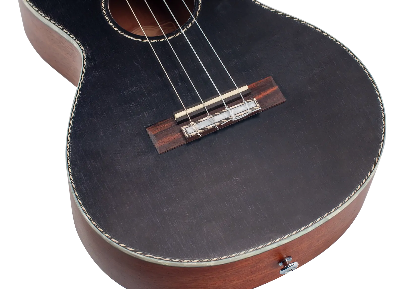 Mahalo Pearl Series Baritone Ukulele MP4BK Transparent Black Satin Top — view 5